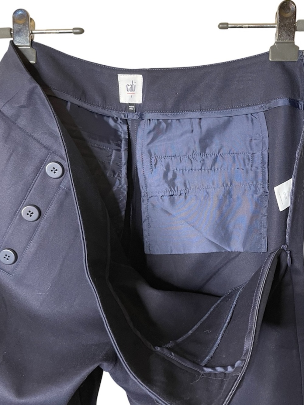 CAbi Mariner Navy Button-Accent Trouser Sz 8 - Picture 5 of 7
